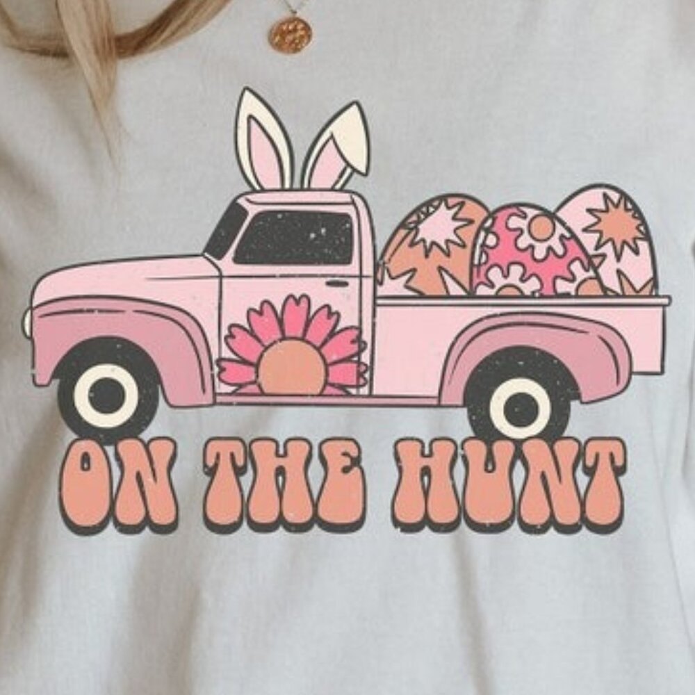 On The Hunt Shirt, Hunting Crew Shirt, Hunting Truck Easter Shirt - Picture 2 of 3